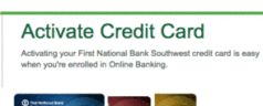 First National Bank Southwest | Activate Your Credit Card | www.fnsouthwest.com/site/personal/credit-card/online-services/activate-card.fhtml